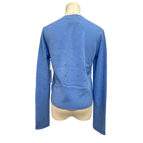 NWT! Guest In Residence Shrunken Pointelle Crew in French Blue M - Picture 8 of 11